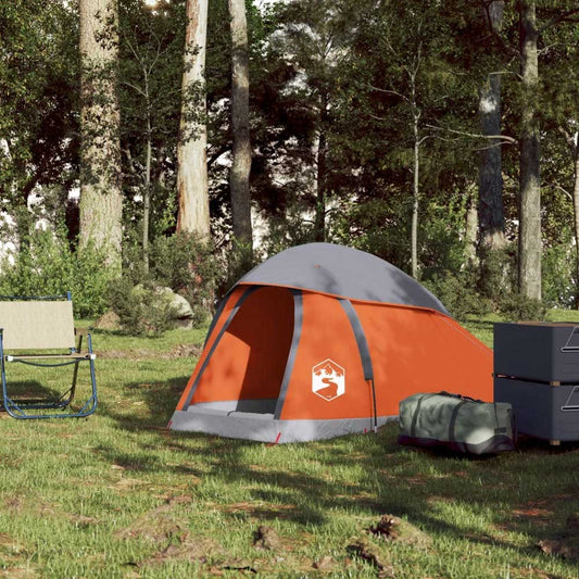 1 - Person Dome Camping Tent - Orange & Grey