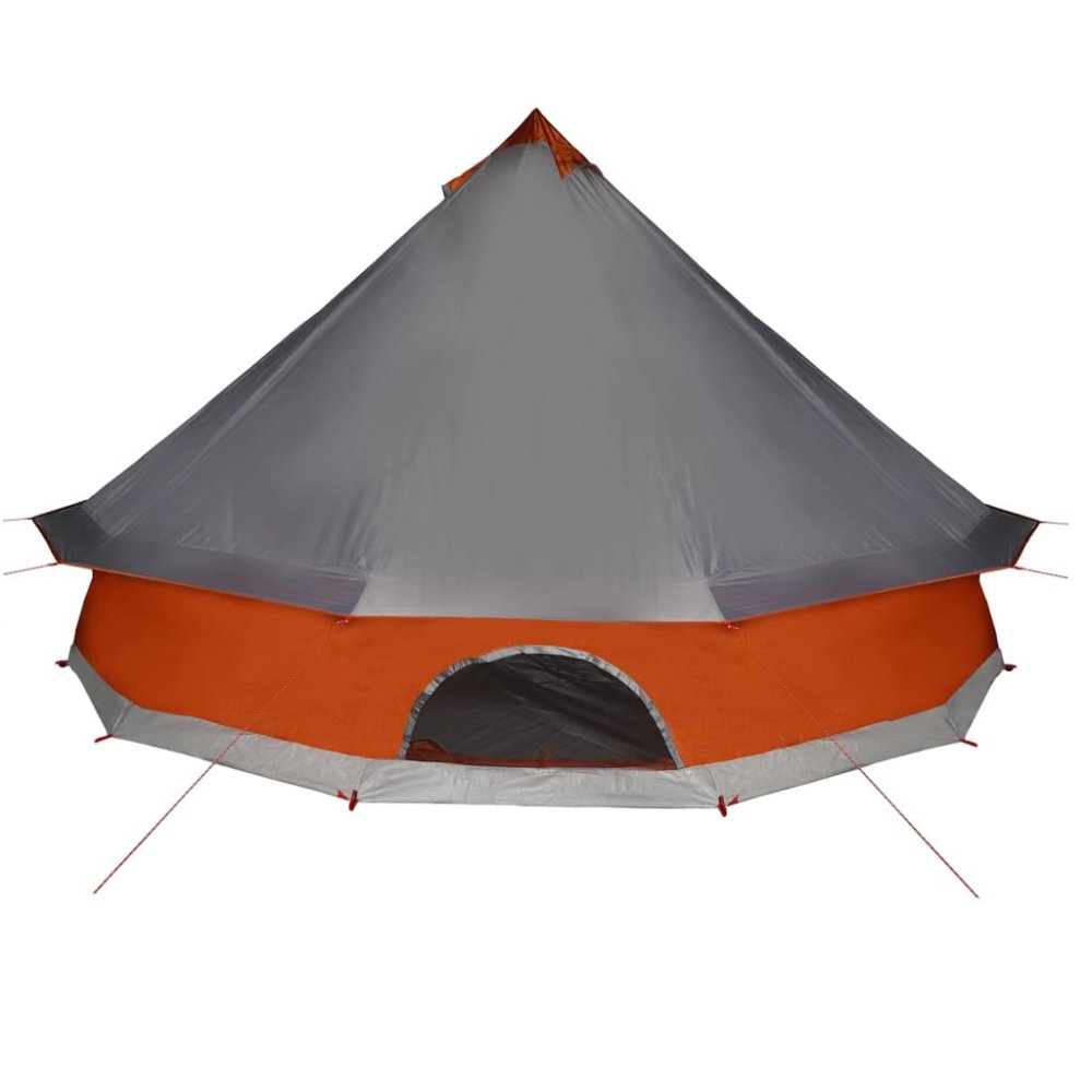 10 - Person Family Tipi Tent with E - Port - Grey & Orange