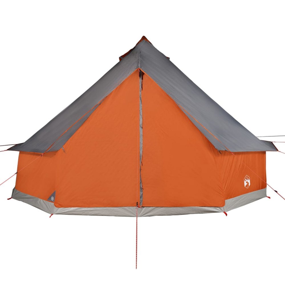 10 - Person Family Tipi Tent with E - Port - Grey & Orange