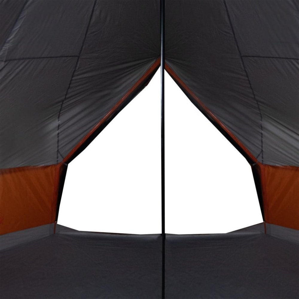10 - Person Family Tipi Tent with E - Port - Grey & Orange