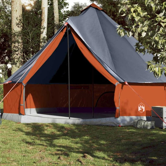 10 - Person Family Tipi Tent with E - Port - Grey & Orange