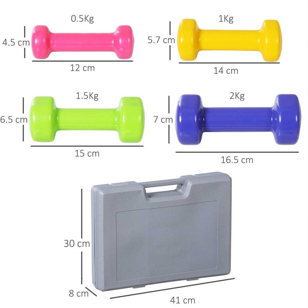 10kg Colourful Dumbbell Set with Carry Case