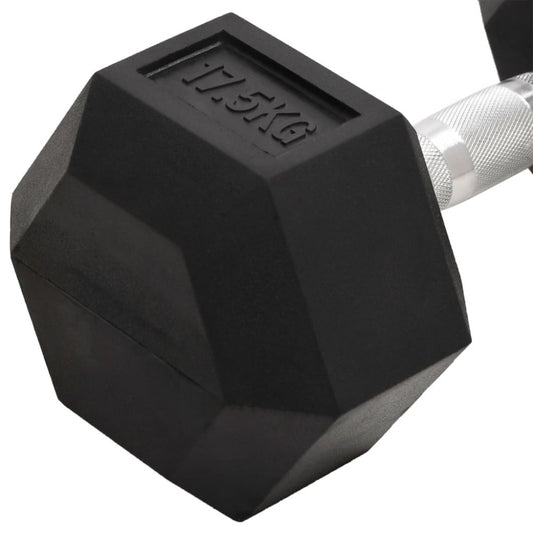 17.5 kg Hex Dumbbell – Rubber - Coated Cast Iron
