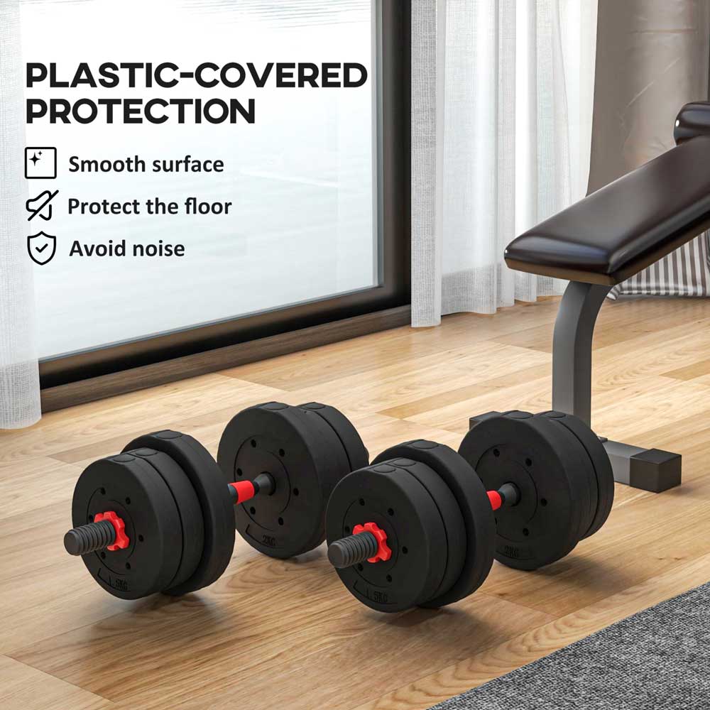 2 in 1 - Adjustable Dumbbell Barbell Set 20KG