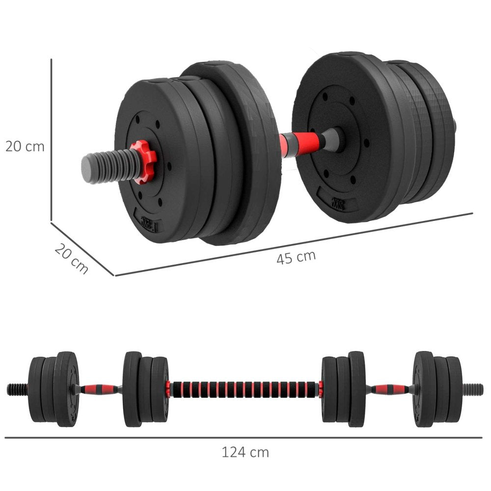 2 in 1 - Adjustable Dumbbell Barbell Set 20KG