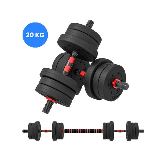 2 in 1 - Adjustable Dumbbell Barbell Set 20KG