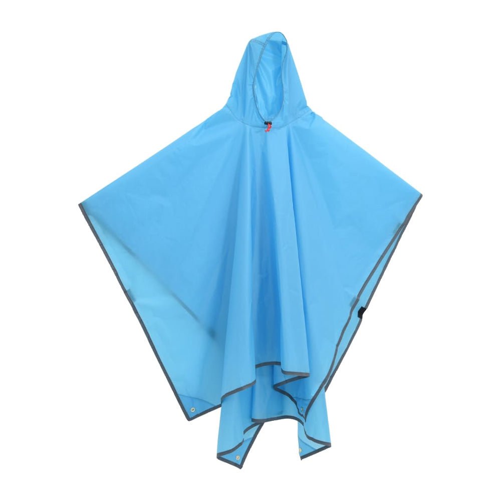 2 - in - 1 Rain Poncho with Hood – Blue 223x145 cm - Fittux