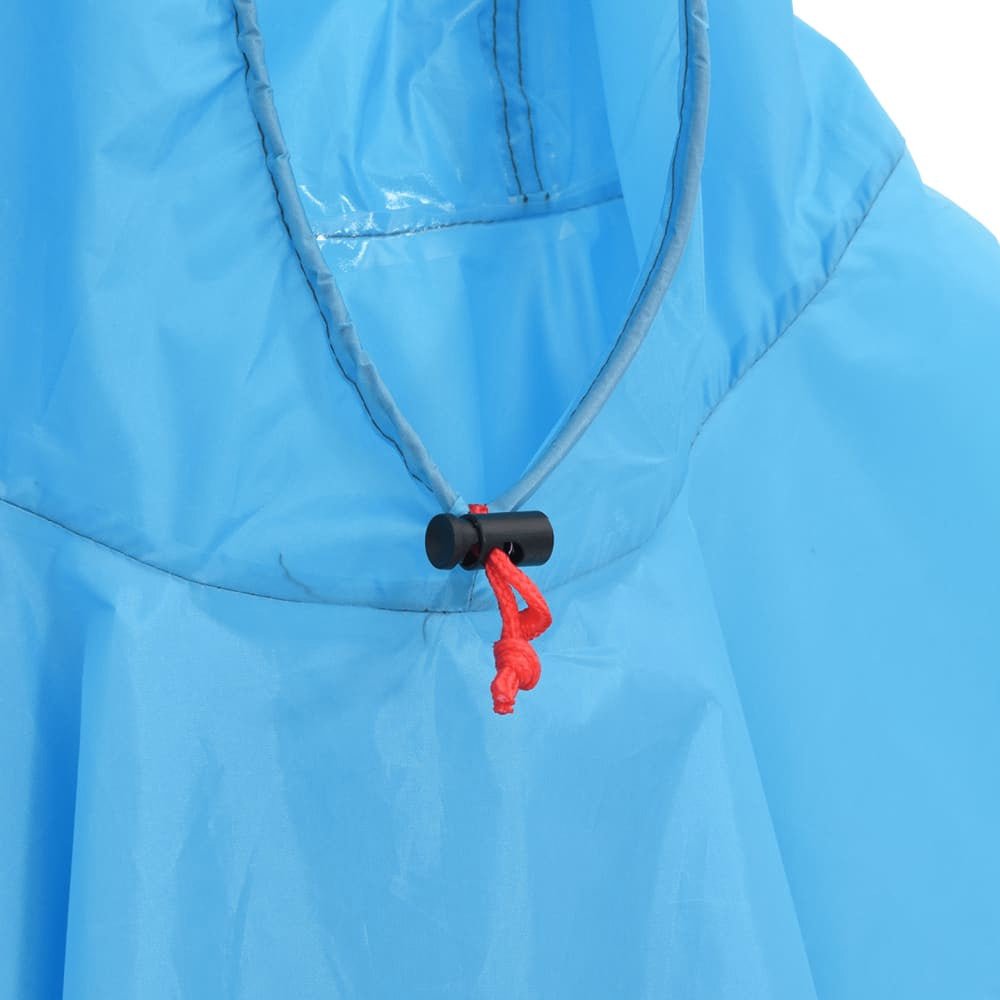 2 - in - 1 Rain Poncho with Hood – Blue 223x145 cm - Fittux