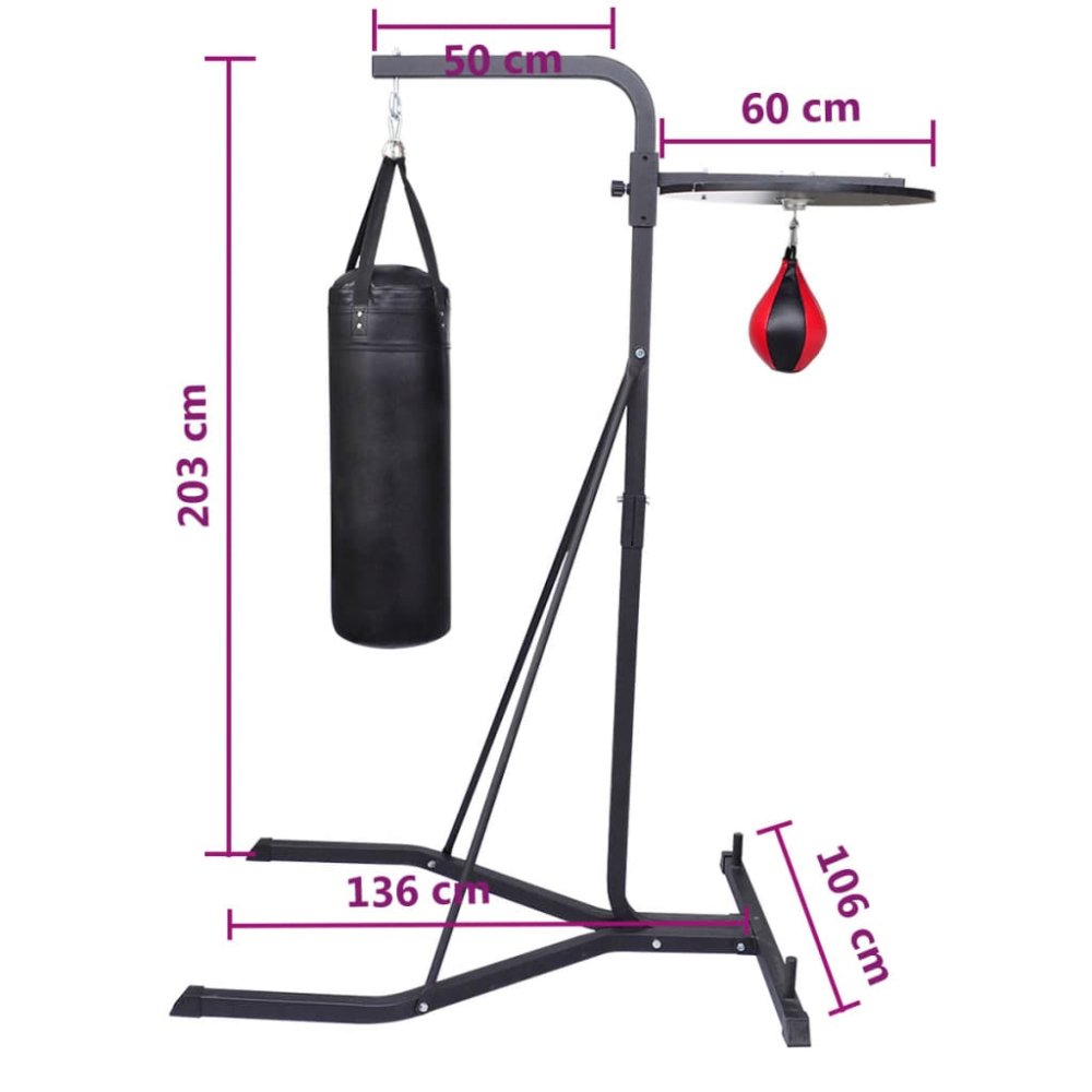 2 - Way Boxing Stand with Punching Bag and Speedball Plate