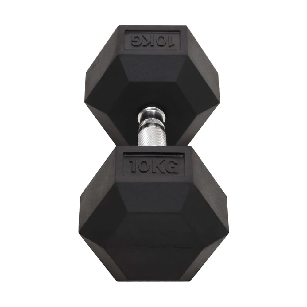 2 x 10kg Hex Cast Iron Dumbbells