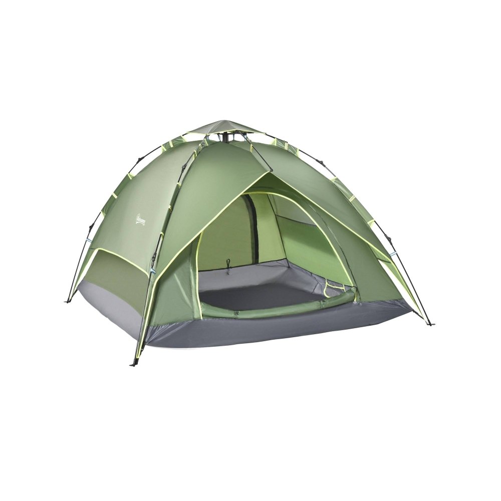 double layer tent Outsunny 3 Person Double Layer Pop Up Camping Tent – Fittux