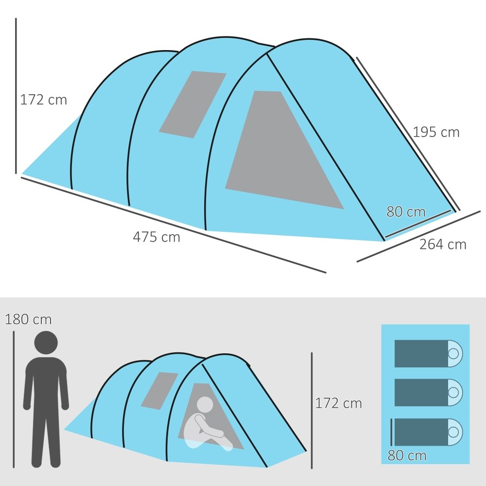 3–4 Person Dome Camping Tent