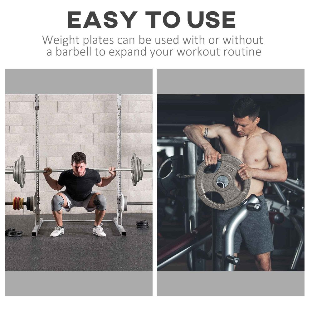 35kg Steel Weight Plate Set – 2.5kg, 5kg & 10kg with Grip Handles