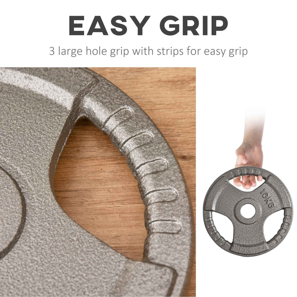 35kg Steel Weight Plate Set – 2.5kg, 5kg & 10kg with Grip Handles