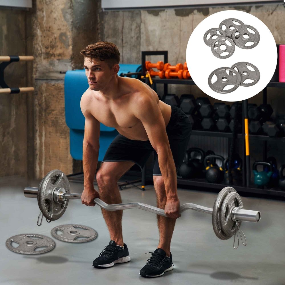 35kg Steel Weight Plate Set – 2.5kg, 5kg & 10kg with Grip Handles