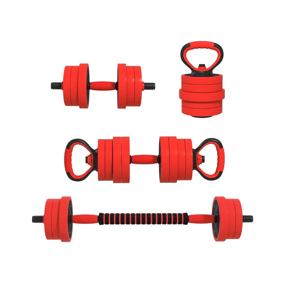 4 - in - 1 Adjustable 20kg Dumbbell & Barbell Weights Set