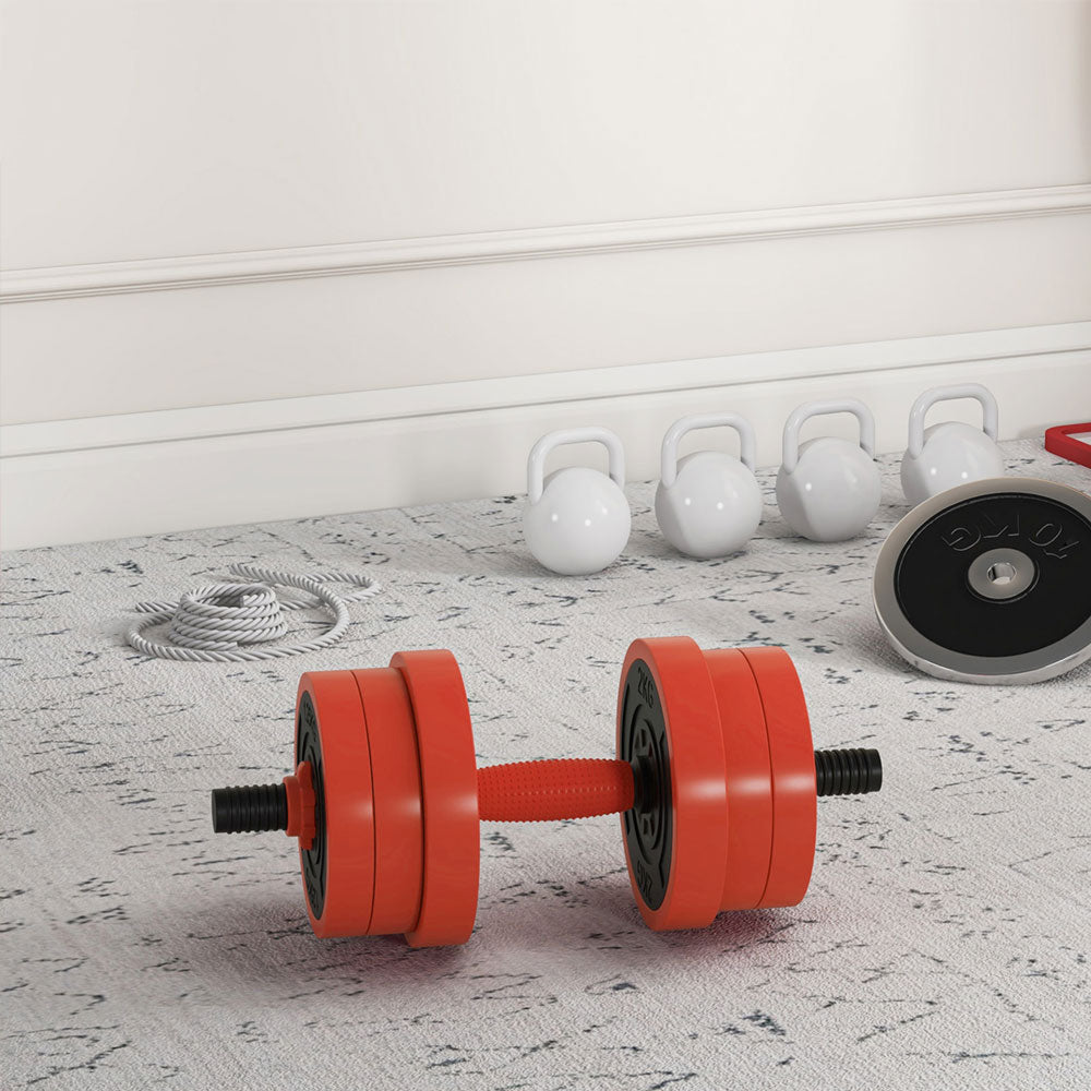 4 - in - 1 Adjustable 20kg Dumbbell & Barbell Weights Set