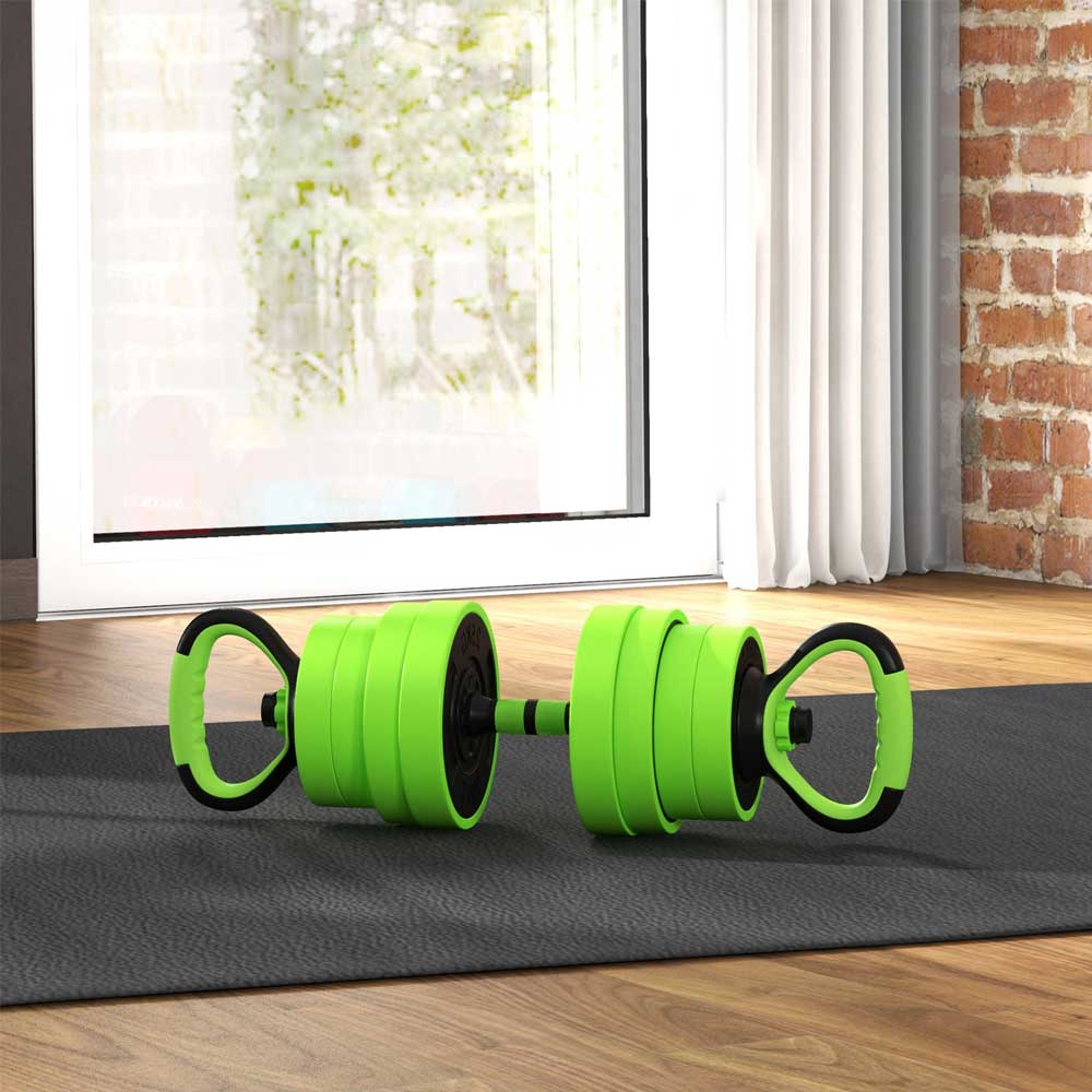 4 - in - 1 Adjustable 30kg Dumbbell & Barbell Weights Set