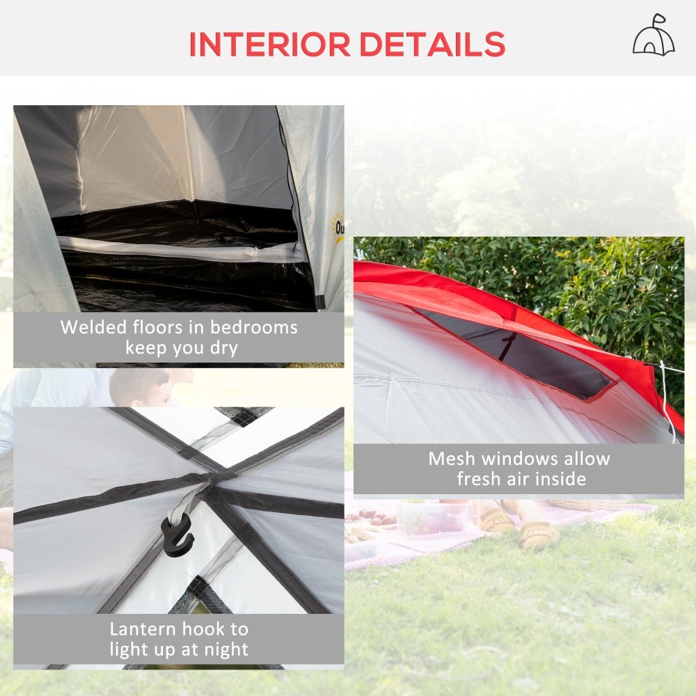 4 - Person Family Camping Tent - Two Bedrooms