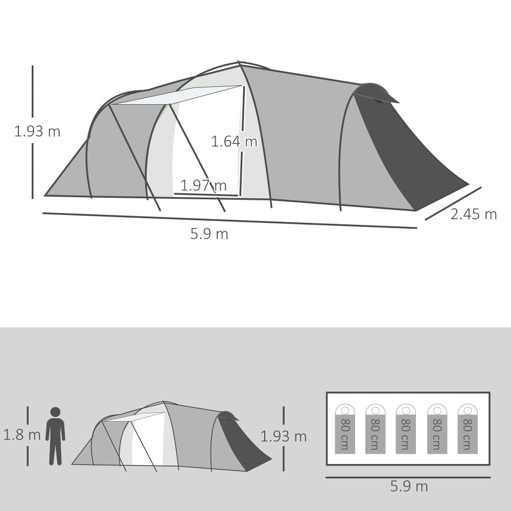 4 - Person Family Camping Tent - Two Bedrooms
