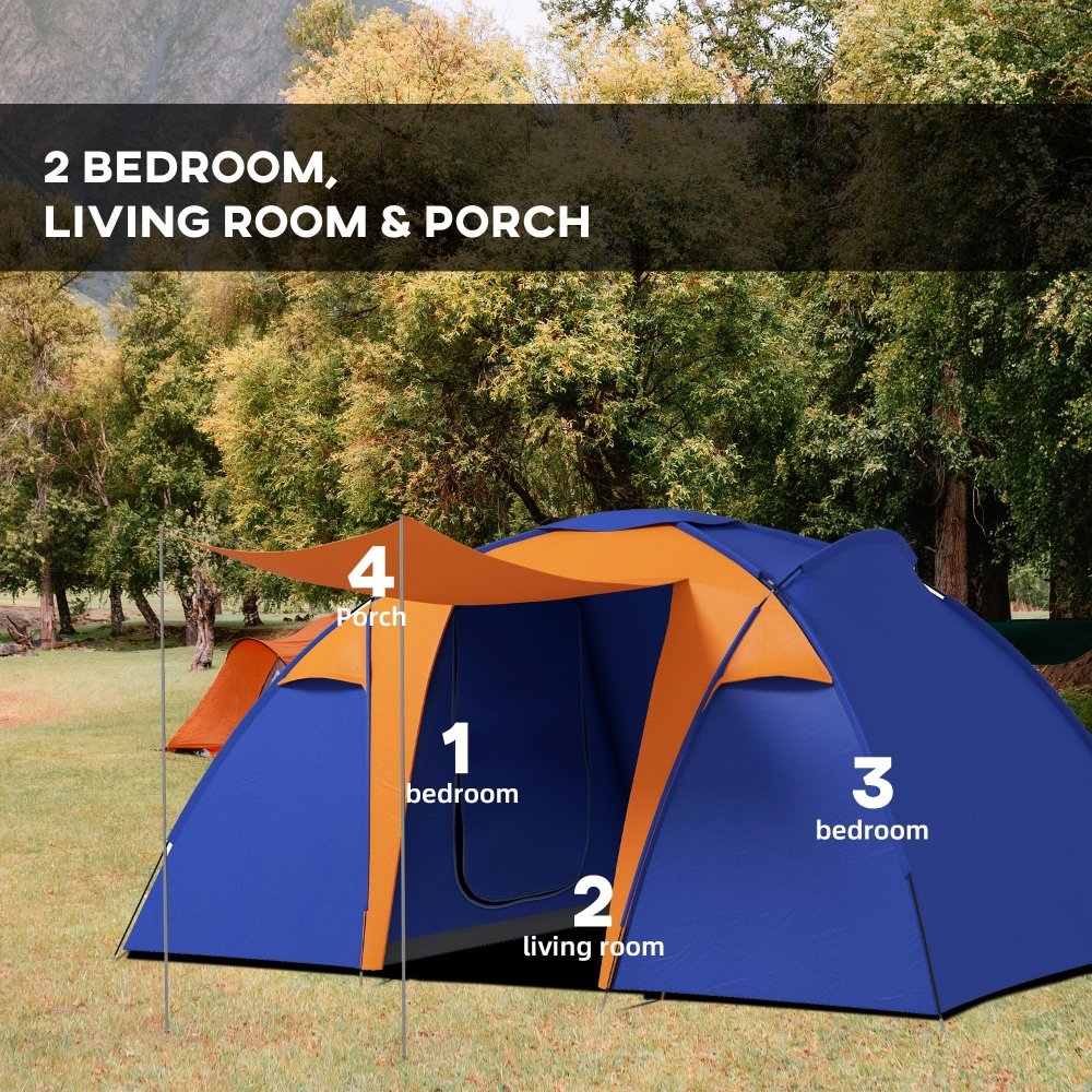 4 - Person Tunnel Tent with Dual Bedrooms