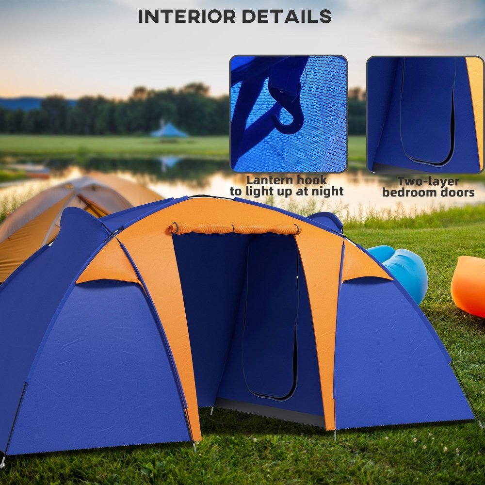 4 - Person Tunnel Tent with Dual Bedrooms