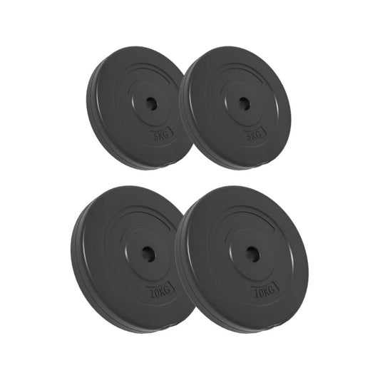 4 - Piece Cement Weight Plate Set – 2x10kg + 2x5kg (Total 30kg)