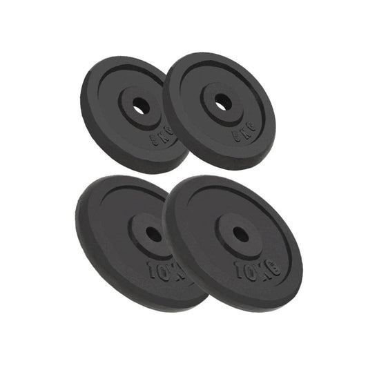 4 - Pieces Cast Iron Weight Plates - 2x10kg + 2x5kg (Total 30kg)