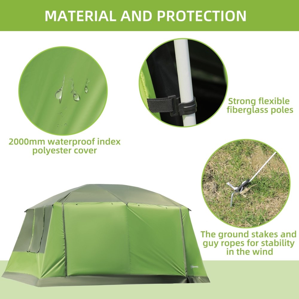 4–8 Person Tunnel Tent with Porch