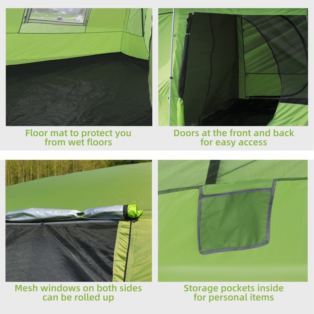 4–8 Person Tunnel Tent with Porch