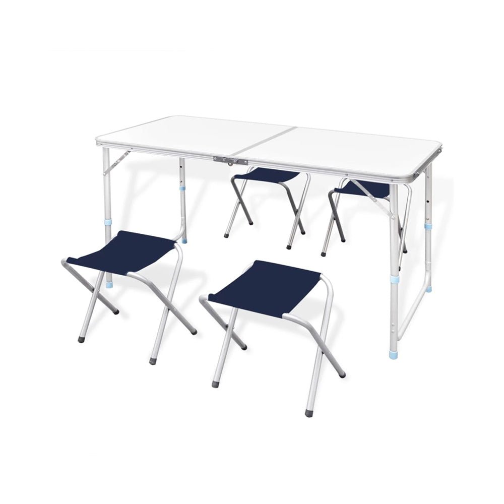 5 - Piece Foldable Camping Table & Stools Set