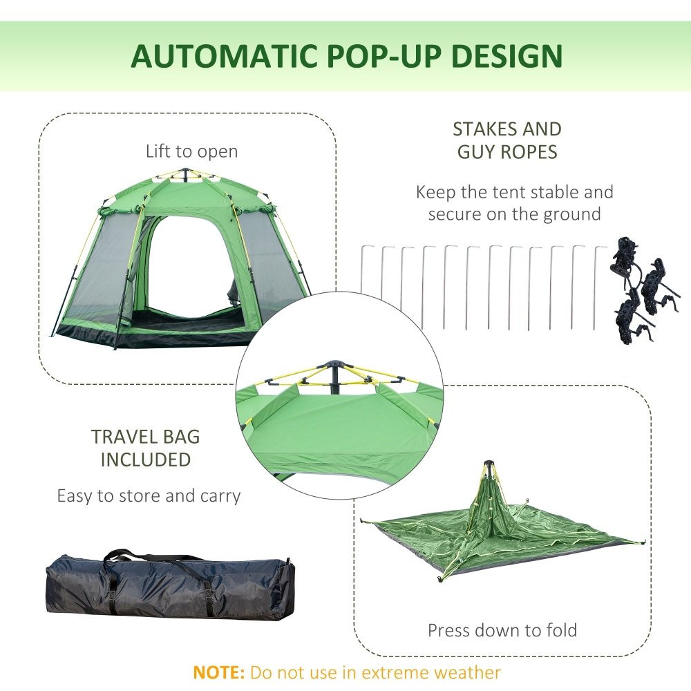 6 - Person Pop - Up Camping Tent