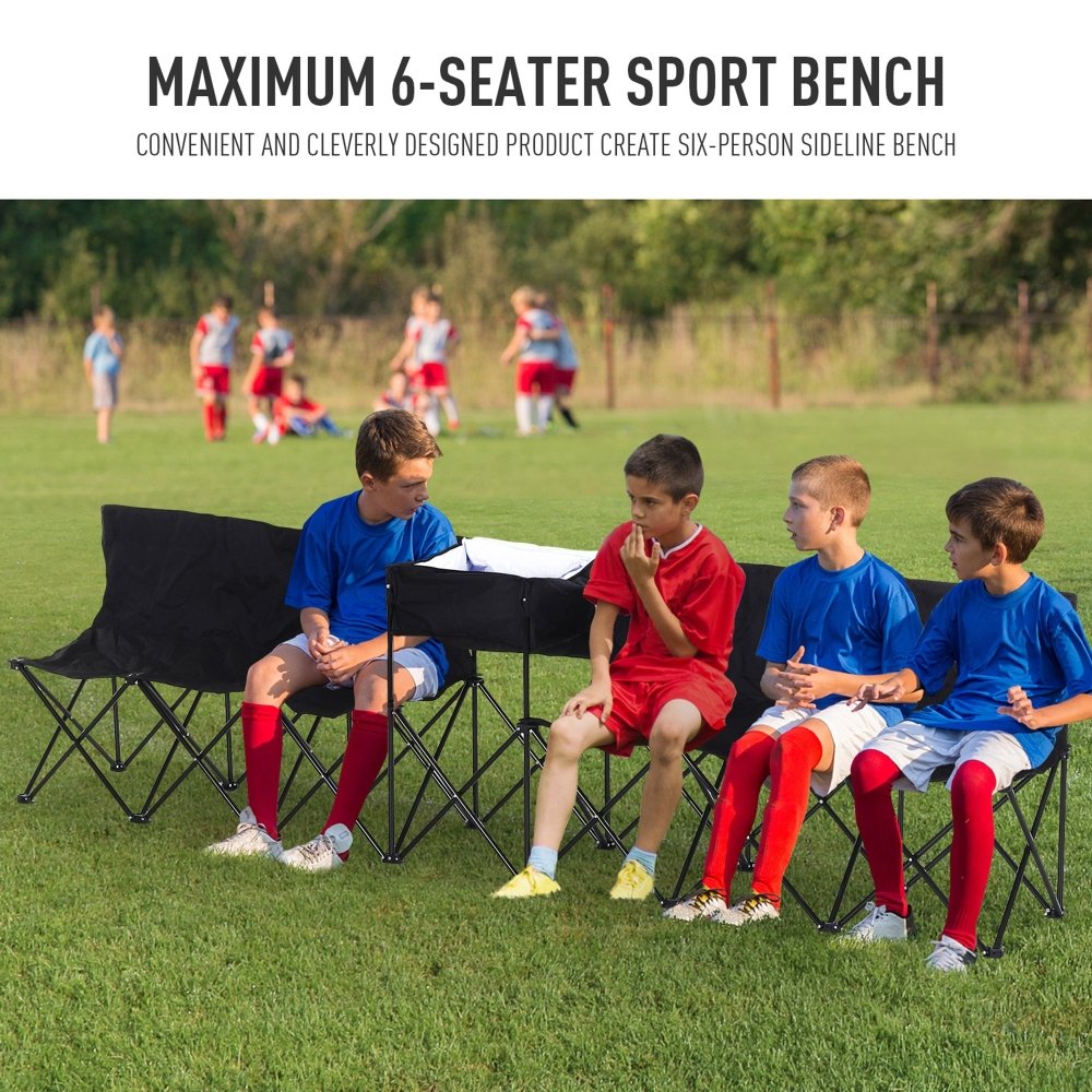 6 - Seater Folding Camping Bench with Built - In Cooler