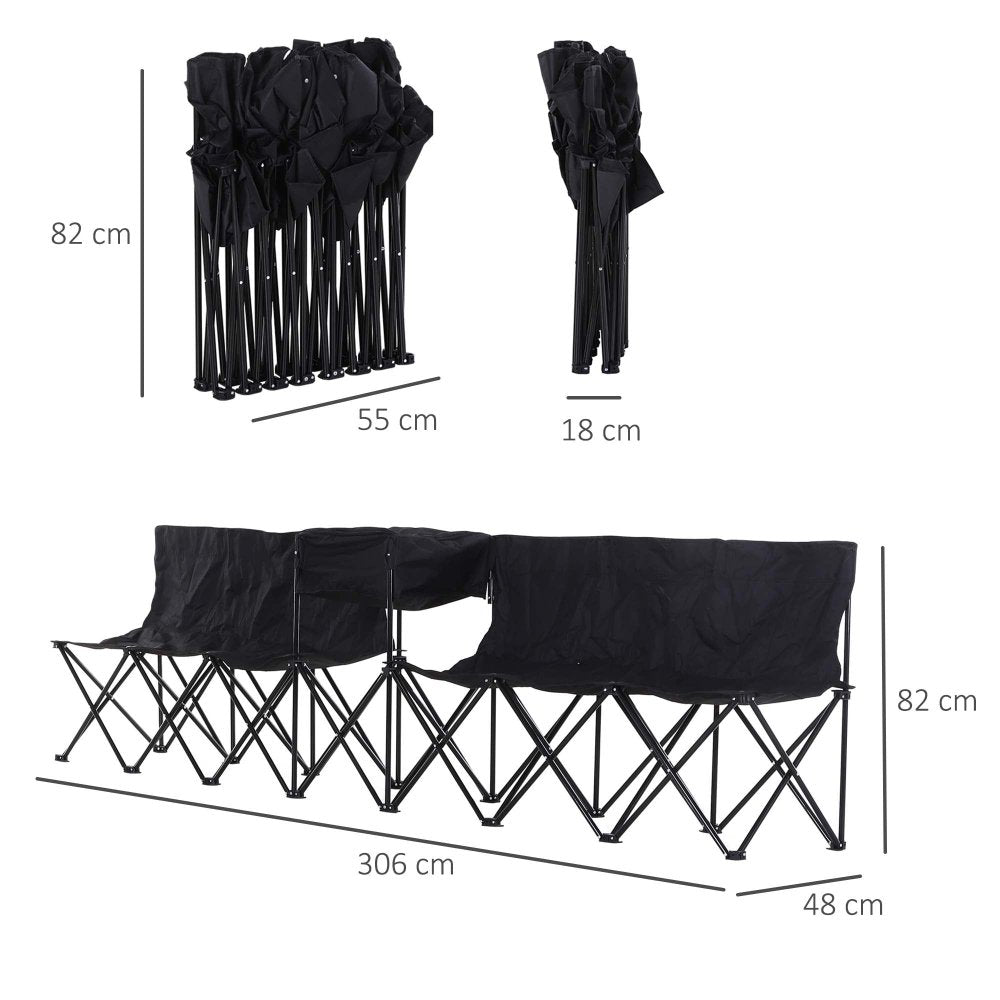 6 - Seater Folding Camping Bench with Built - In Cooler