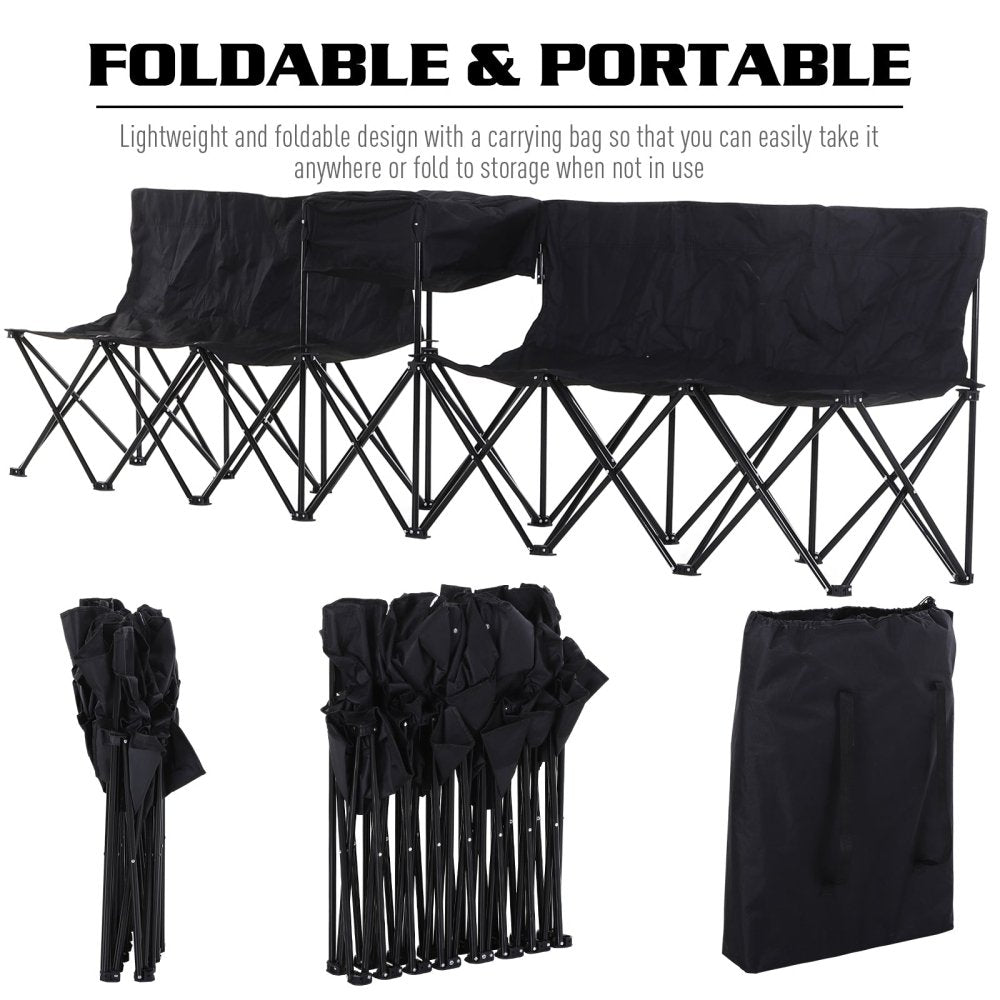 6 - Seater Folding Camping Bench with Built - In Cooler