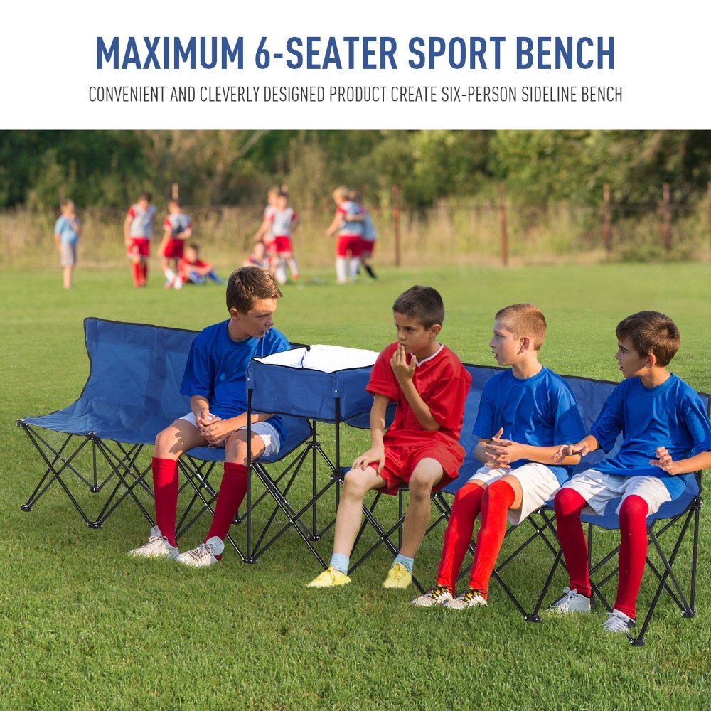 6 - Seater Folding Camping Bench with Built - In Cooler