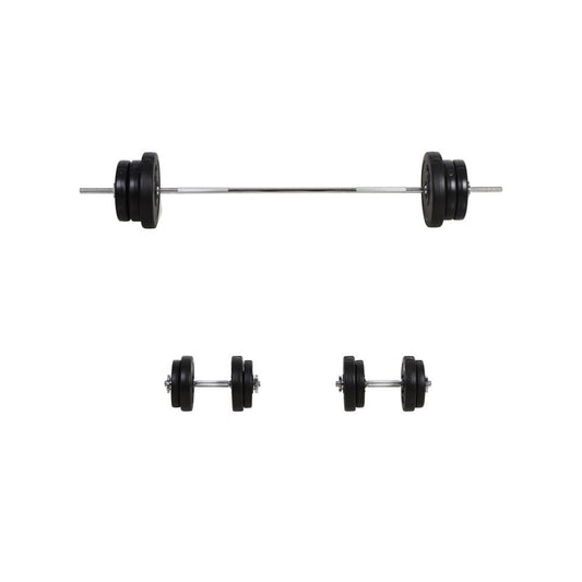 65kg Adjustable Dumbbell & Barbell Set – 2 - in - 1 Free Weights with Connector Bar - Fittux