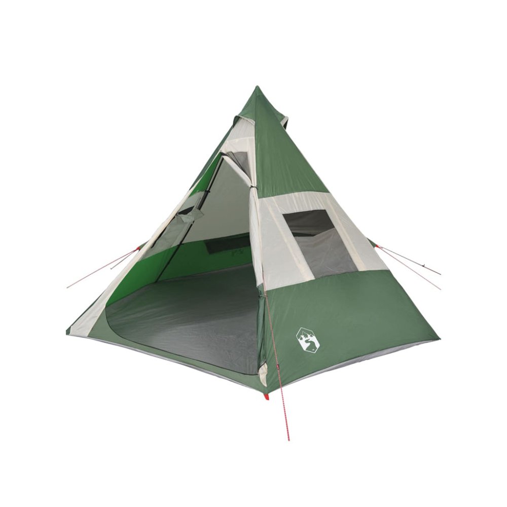 7 - Person Green Tipi Tent with E - Port