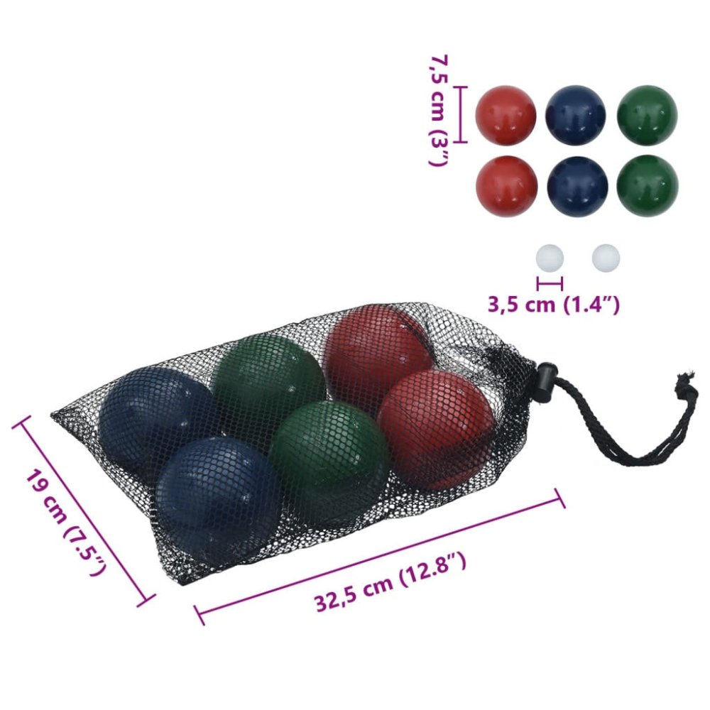 8 Piece Pinewood Bocce Ball Set