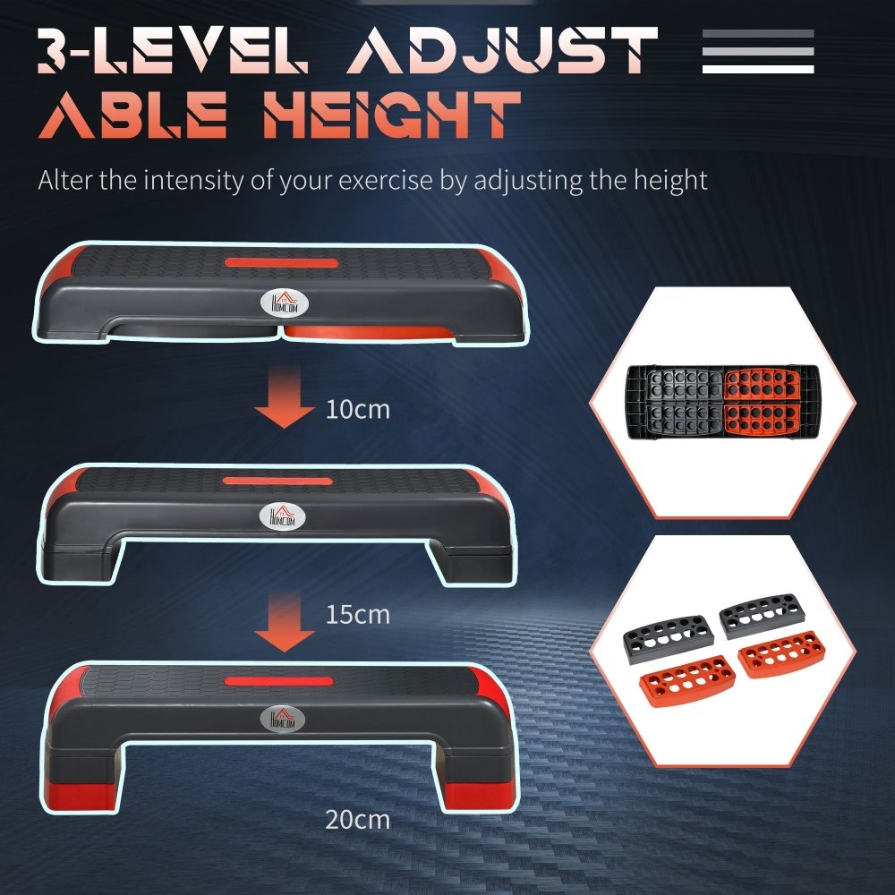 Adjustable Aerobic Stepper - Red / Blue