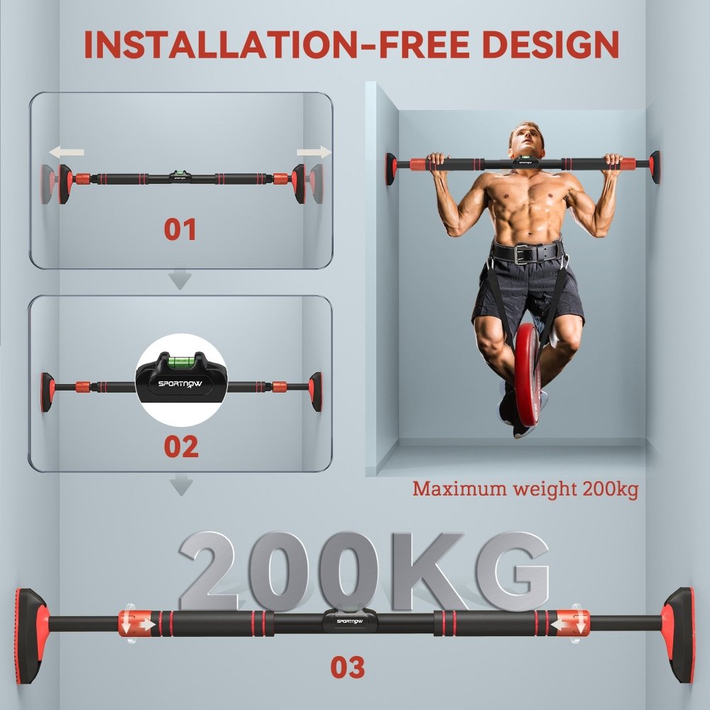Adjustable Doorway Pull - Up Bar - 92 - 120cm