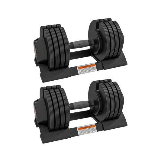 Adjustable Dumbbells 24kg Pair – Home Gym Weights Set