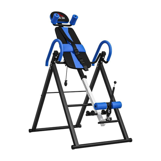 Adjustable Gravity Inversion Table for Back Pain Relief (Blue/Red)