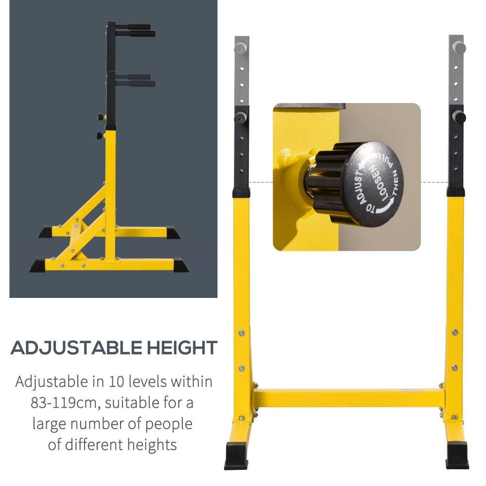 Adjustable Steel Dip Station - Yellow