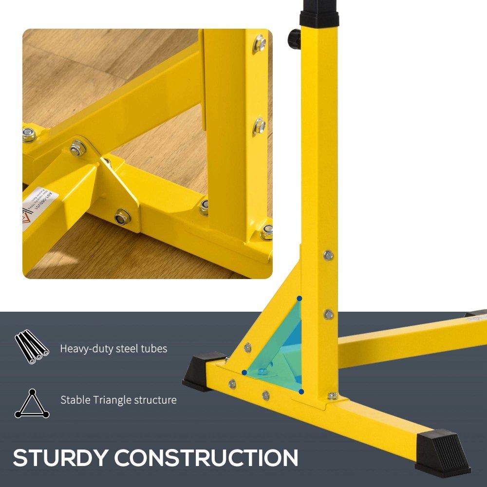 Adjustable Steel Dip Station - Yellow