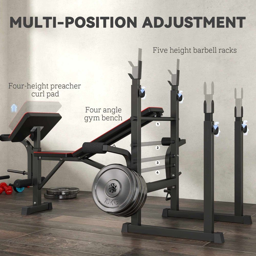 Adjustable Weight Bench with Rack