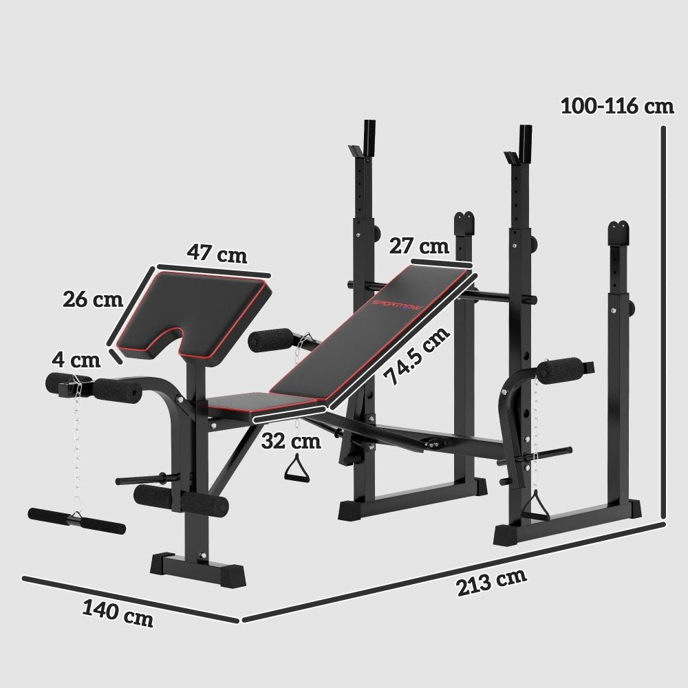 Adjustable Weight Bench with Rack