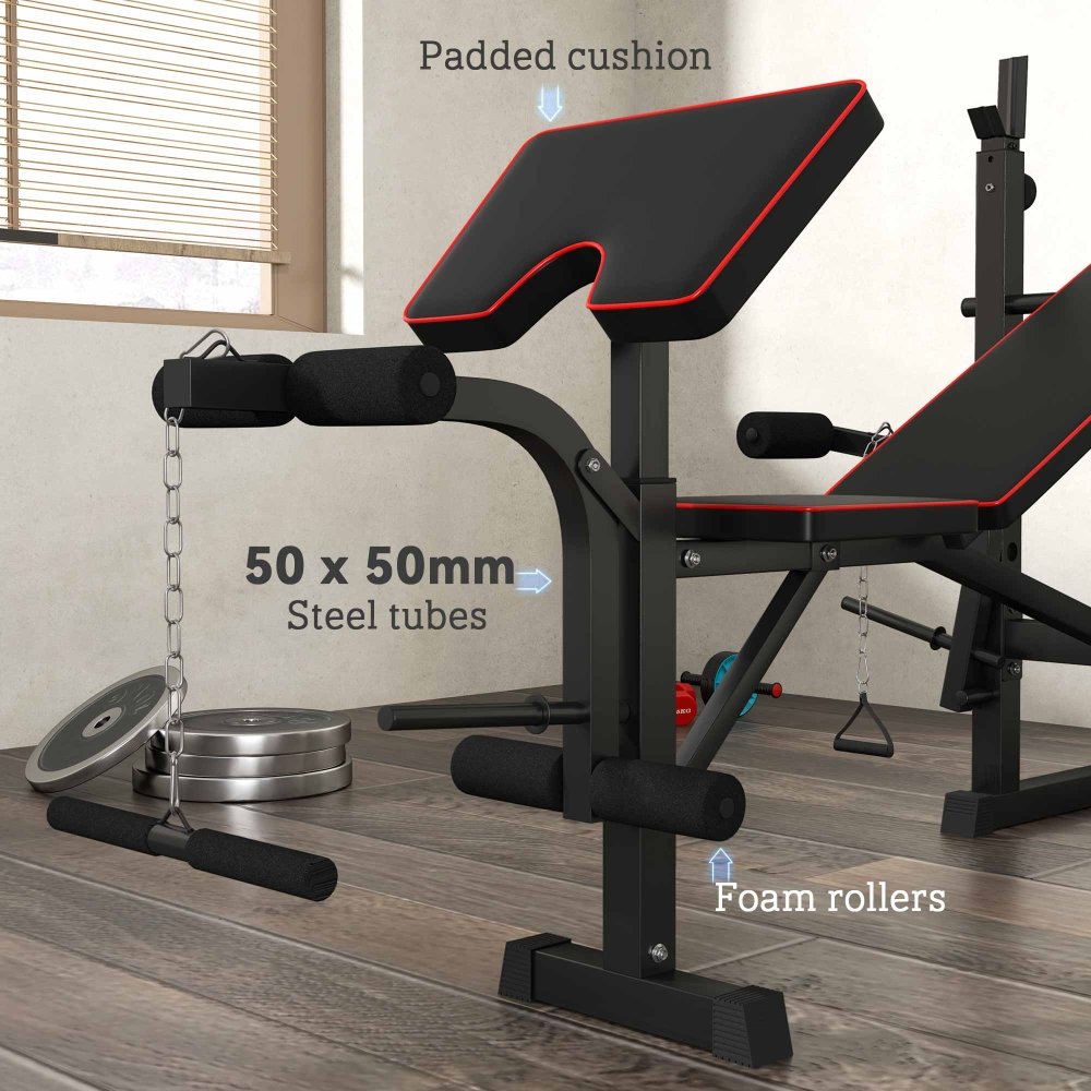 Adjustable Weight Bench with Rack