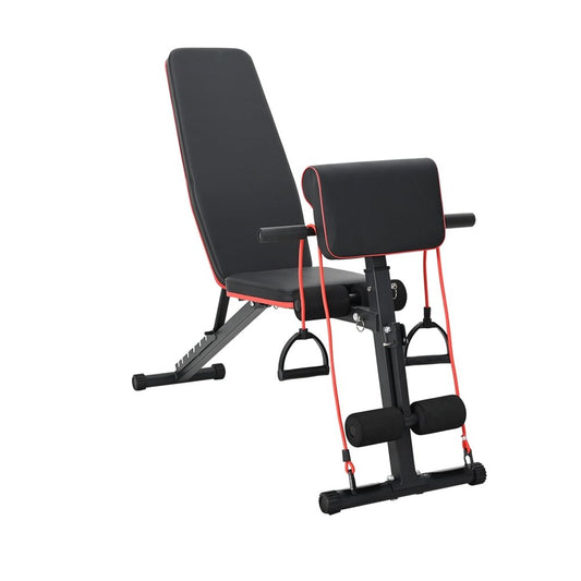 Adjustable Weight Bench with Resistance Bands
