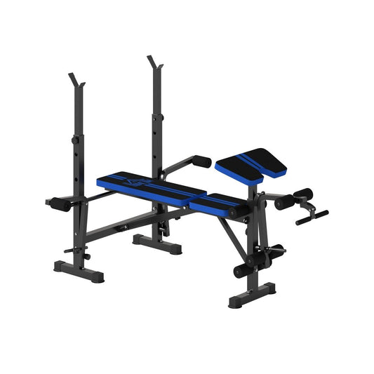 Adjustable Weight Bench with Squat Rack & Leg Curl